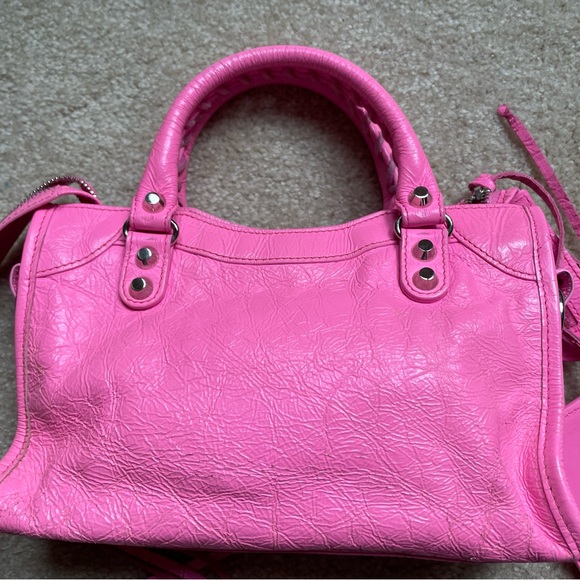 BALENCIAGA MINI CITY BUBBLEGUM PINK CROSSBODY BAG - Picture 2 of 11